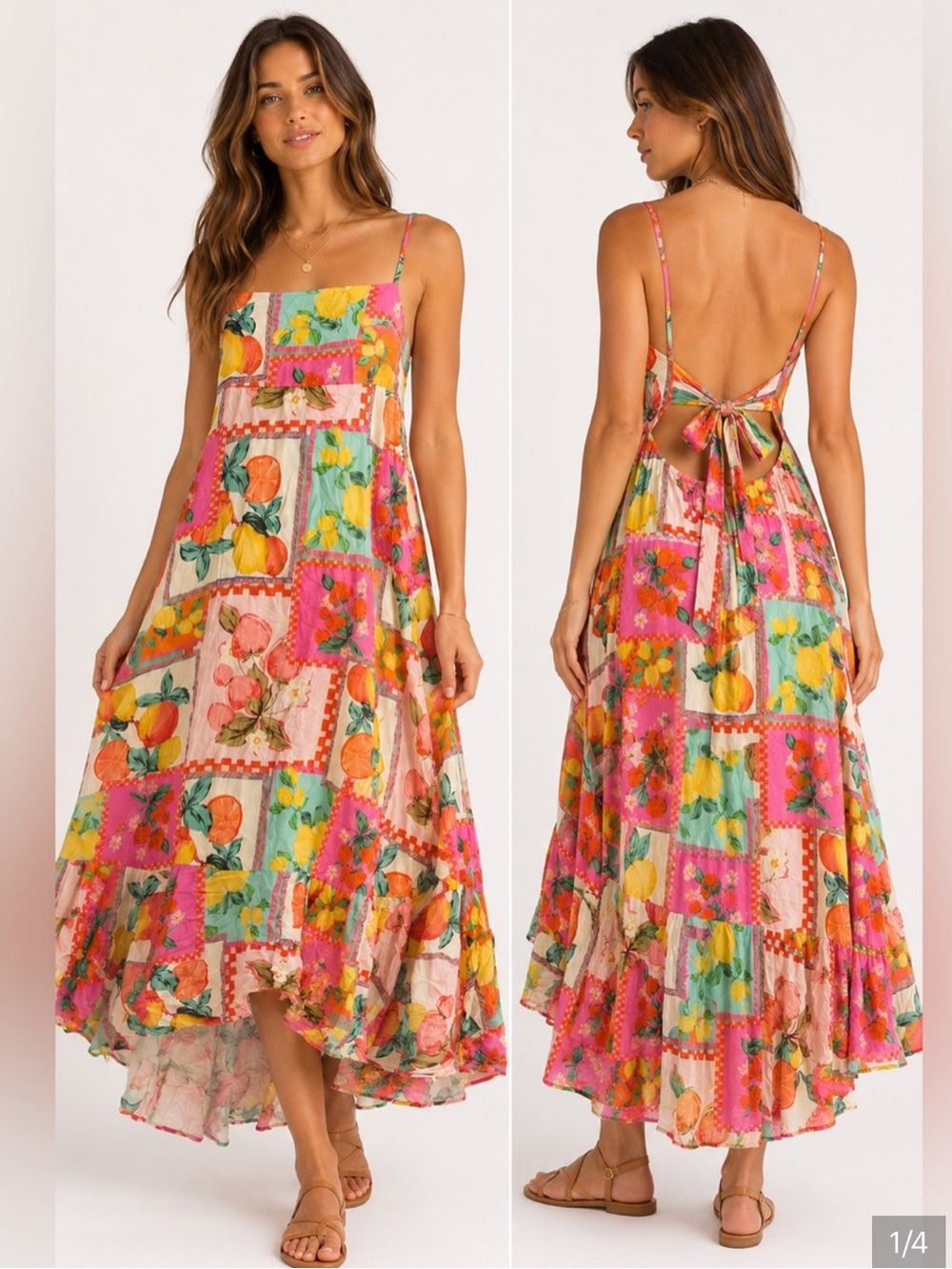 PAPER HEART citrus patchwork maxi dress✨